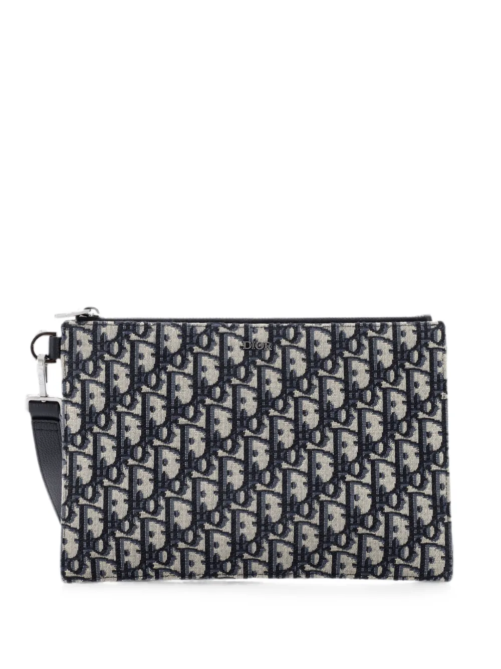 Christian Dior Pre-Owned A5 Pouch Clutch aus Oblique-Canvas mit Reißverschluss - Blau