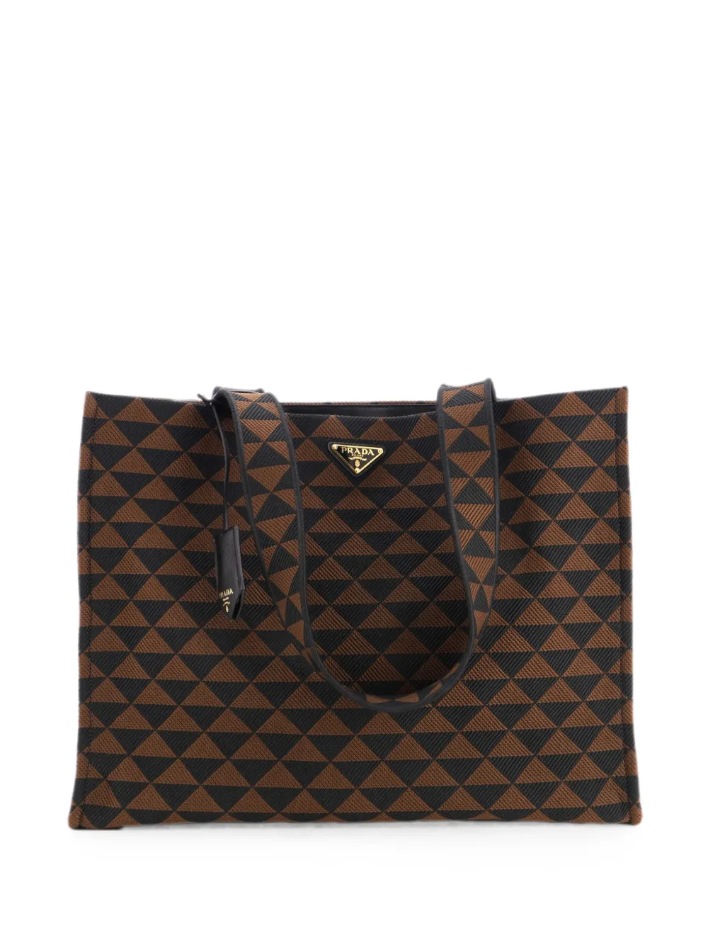 Prada Pre-Owned Symbole Tote Bag aus Jacquard - Braun