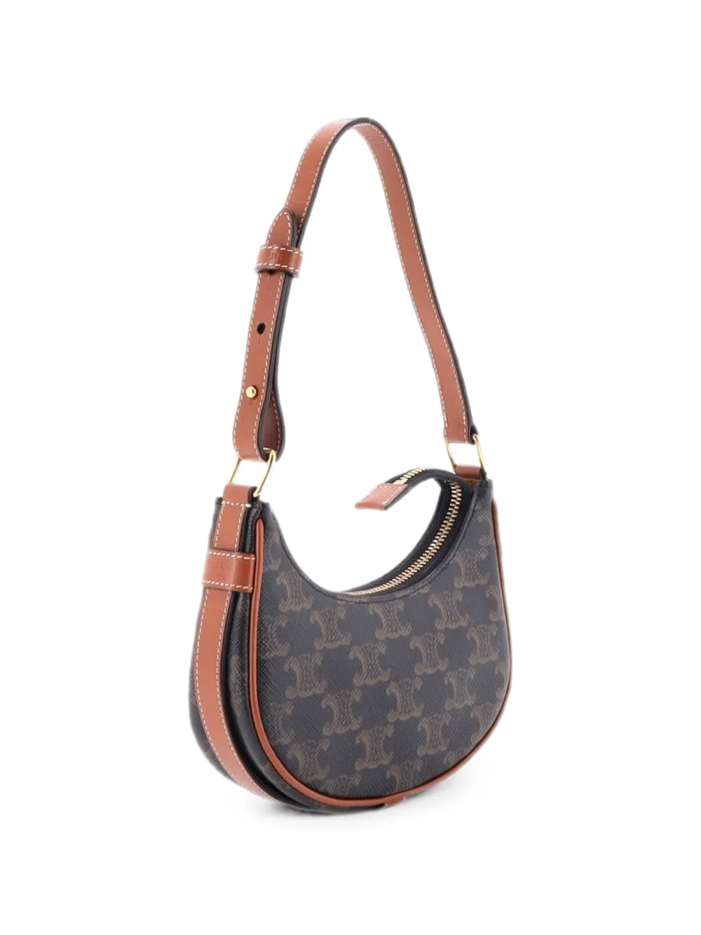 Celine Pre-Owned Ava Bag Triomphe Coated Canvas Mini shoulder bag - Braun