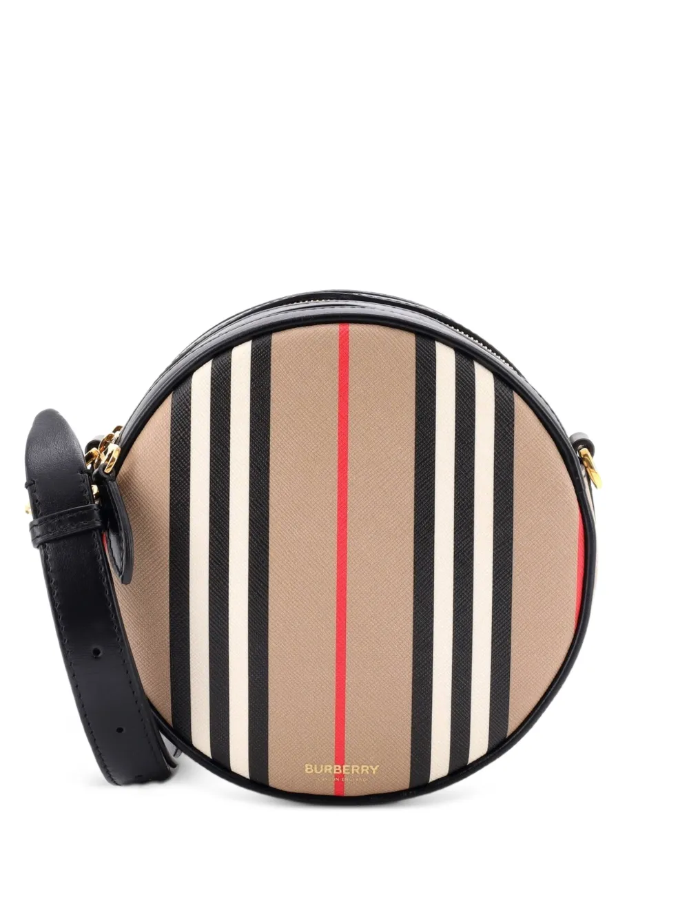 Burberry Pre-Owned Louise Round Bag Icon Stripe E-Canvas belt bag - Marrone