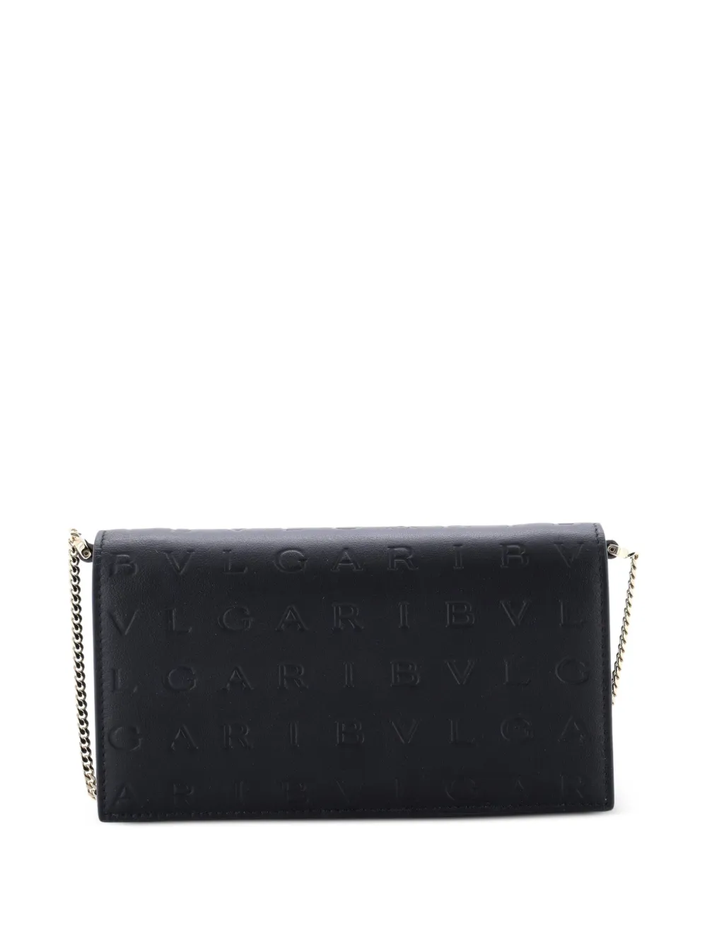 Bvlgari Pre-Owned Logo Infinitum Chain Wallet Embossed Leather crossbody bag - Schwarz