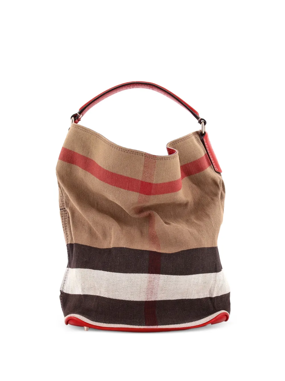 Burberry Pre-Owned Mittelgroße Ashby Beuteltasche mit House Check - Braun