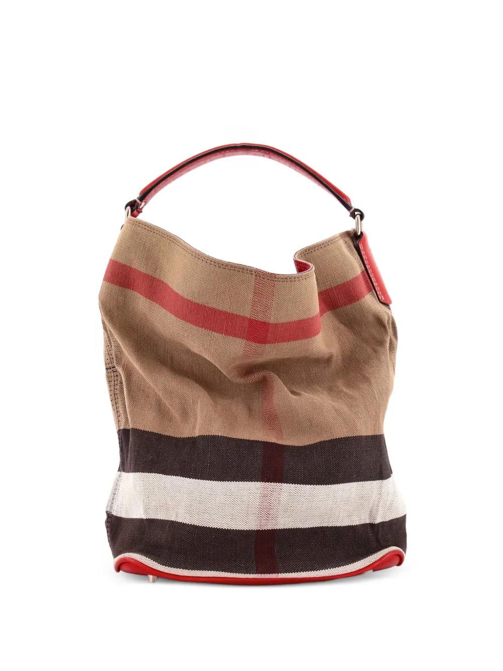 Burberry Pre-Owned Ashby Bag House Check Canvas Medium bucket bag - Marrone