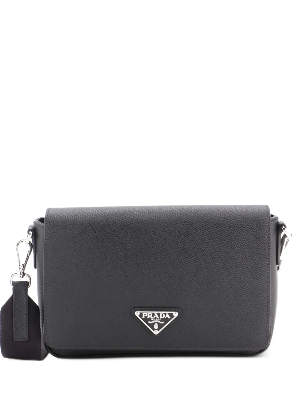 Prada Pre-Owned Flap Messenger Bag Saffiano Leather crossbody bag - Schwarz