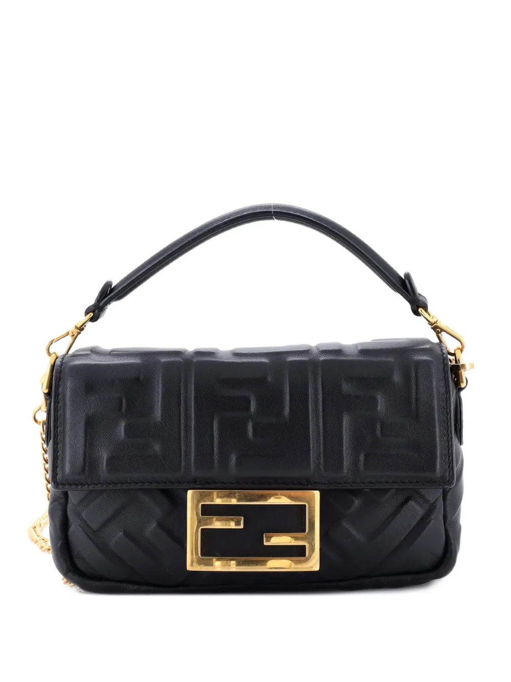 Fendi Pre-Owned Mittelgroße NM Umhängetasche mit Zucca-Prägung - Schwarz
