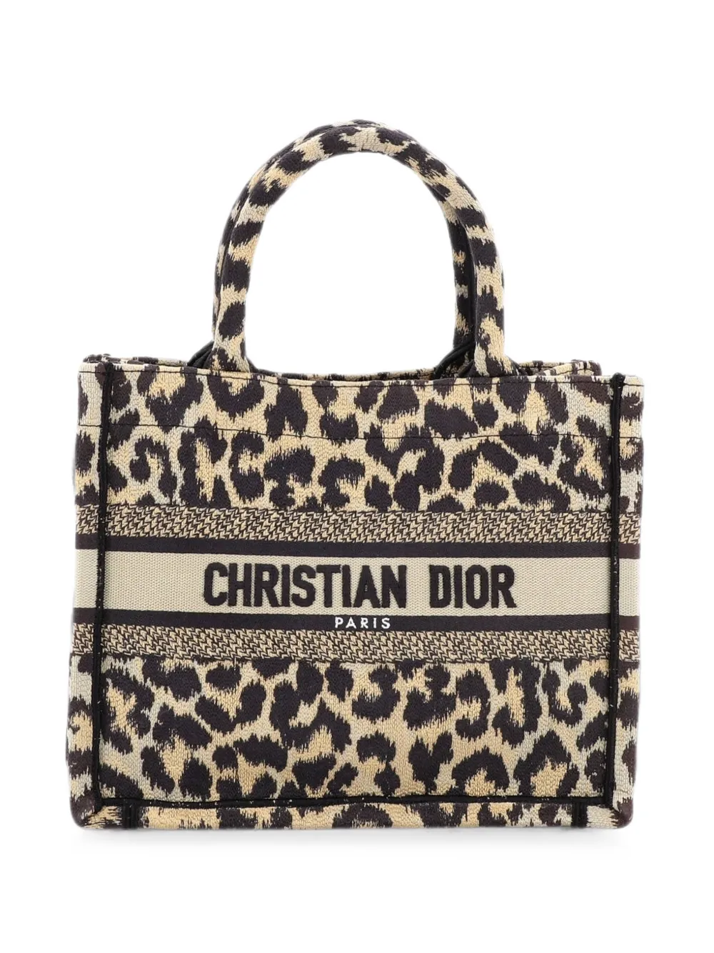 Christian Dior Pre-Owned Book Embroidered Canvas Small tote bag - Braun