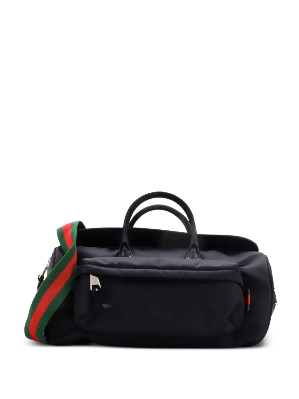 Gucci Pre-Owned Mittelgroße Convertible Reisetasche aus Nylon mit Vordertasche - Schwarz