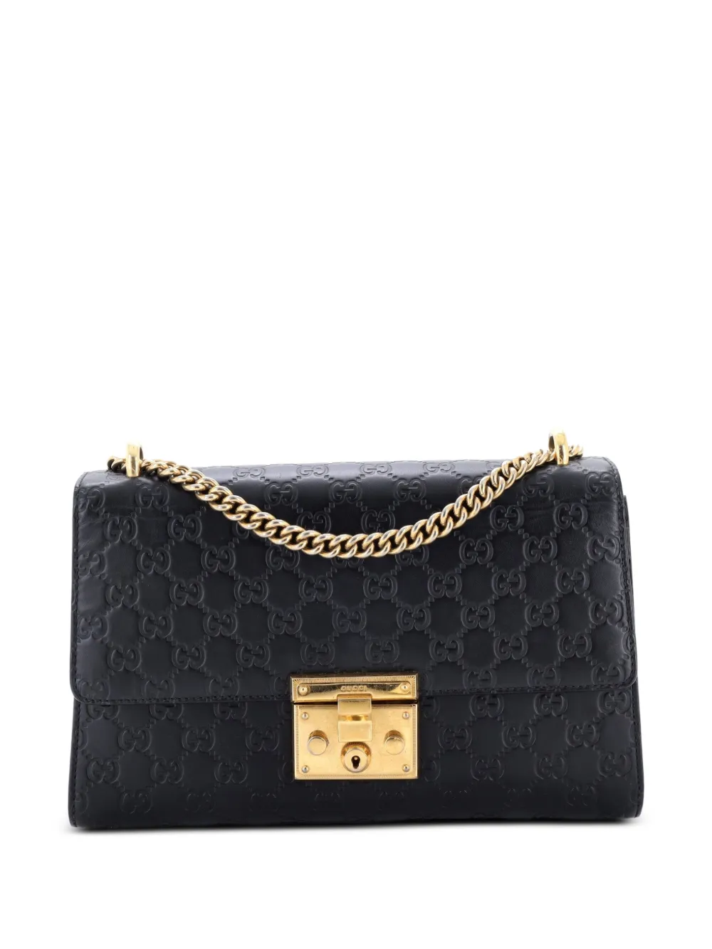 Gucci Pre-Owned Padlock Guccissima Leather Medium shoulder bag - Nero