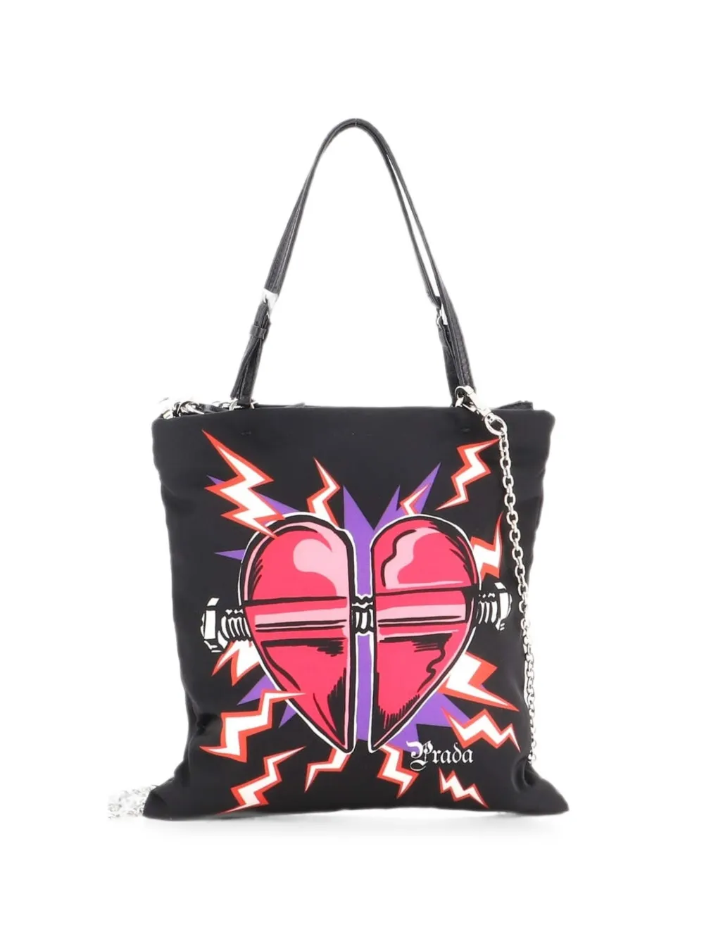 Prada Pre-Owned Frankenstein Flat Printed Tessuto Mini tote bag - Nero