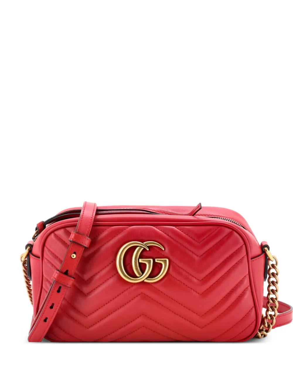 Gucci Pre-Owned GG Marmont Shoulder Bag Matelasse Leather Small crossbody bag - Rosso