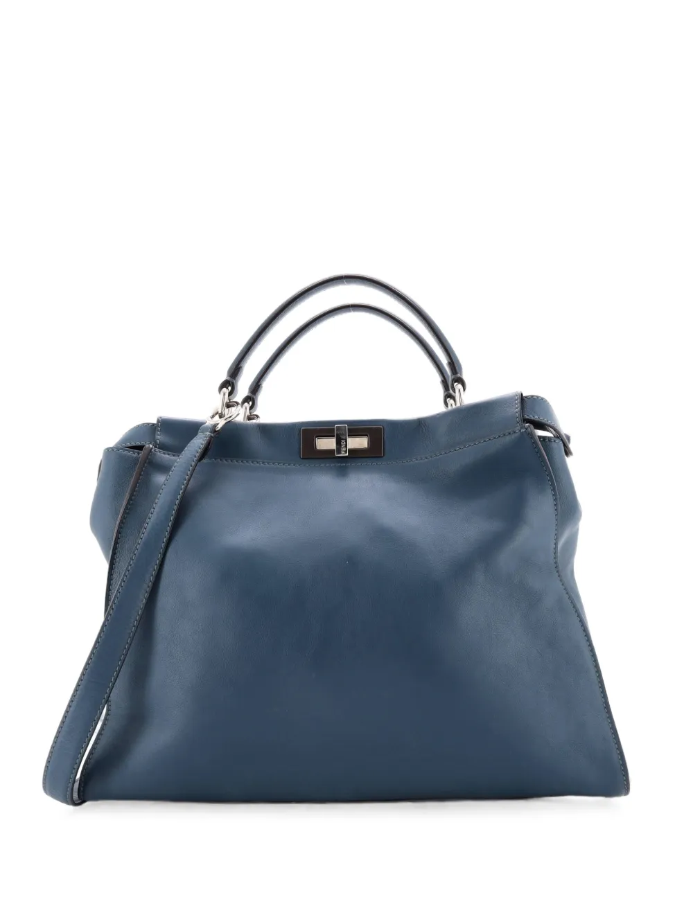 Fendi Pre-Owned Große Peekaboo Satchel-Tasche aus Leder - Blau