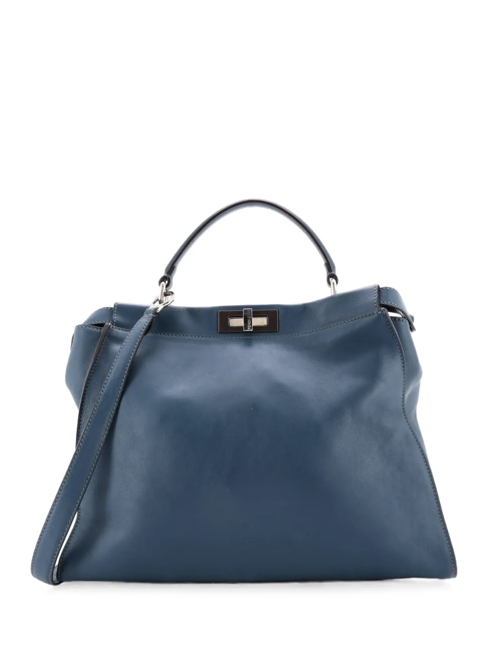 Fendi Pre-Owned Peekaboo Bag Rigid Leather Large satchel - Blu
