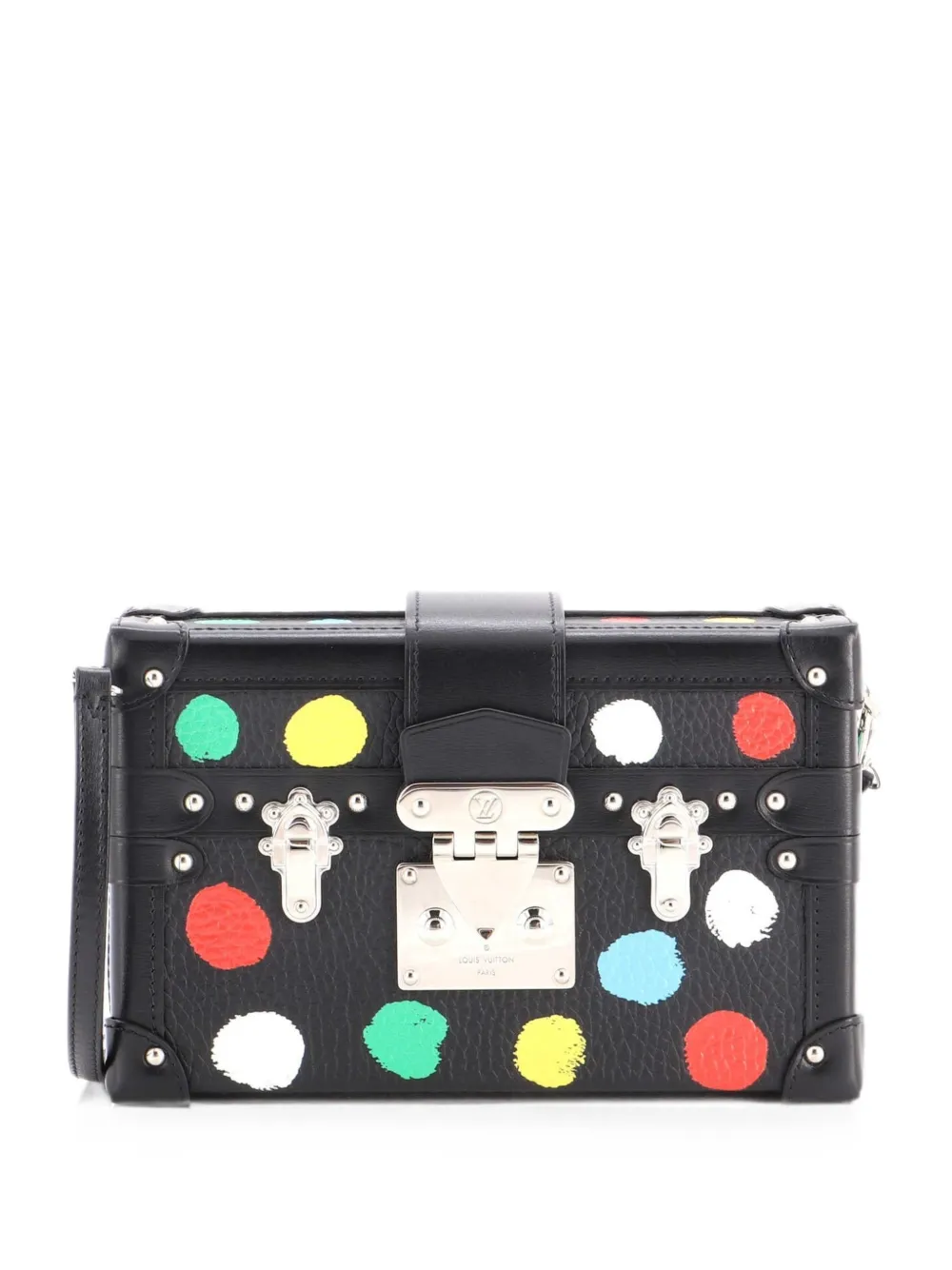 Louis Vuitton Pre-Owned Petite Malle Handtasche Yayoi Kusama Painted Dots Taurillon Clutch - Schwarz