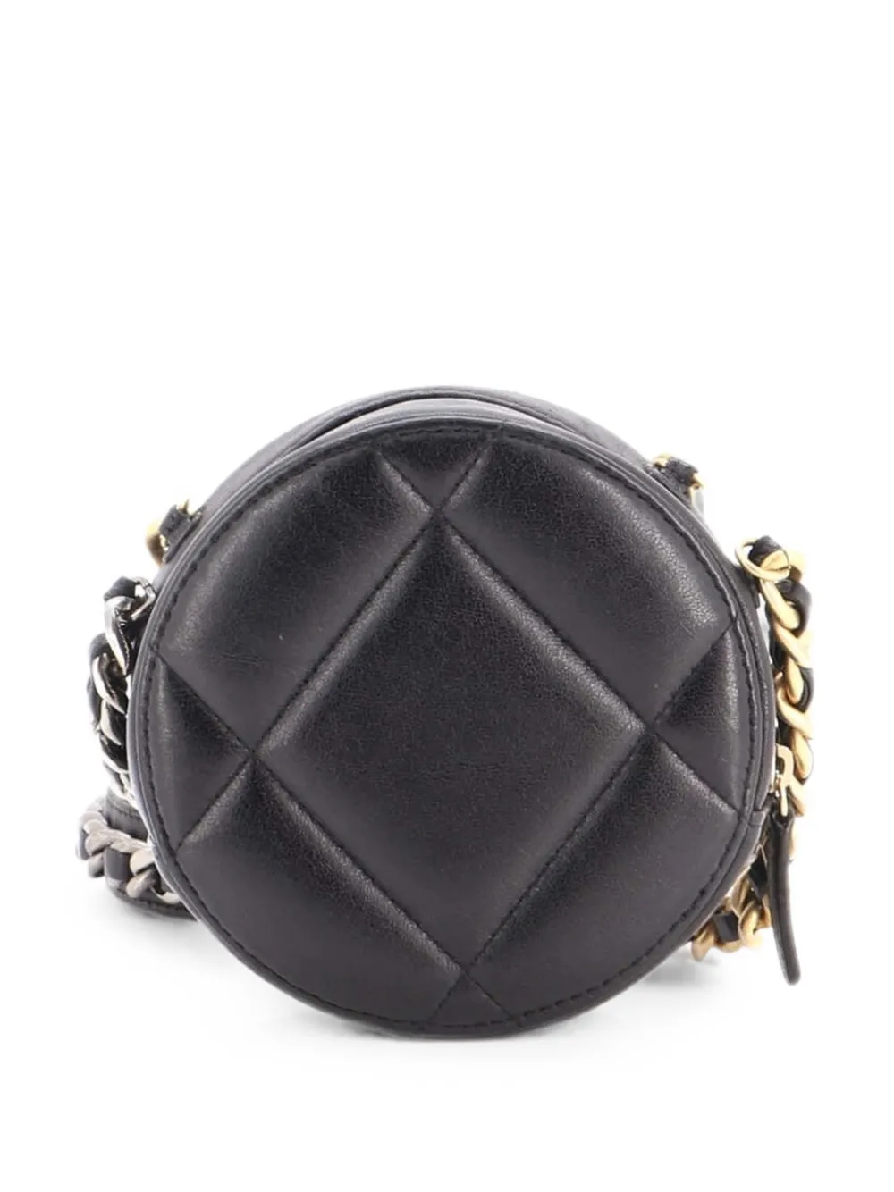 CHANEL Pre-Owned 19 Round with Chain Quilted Leather clutch bag - Nero