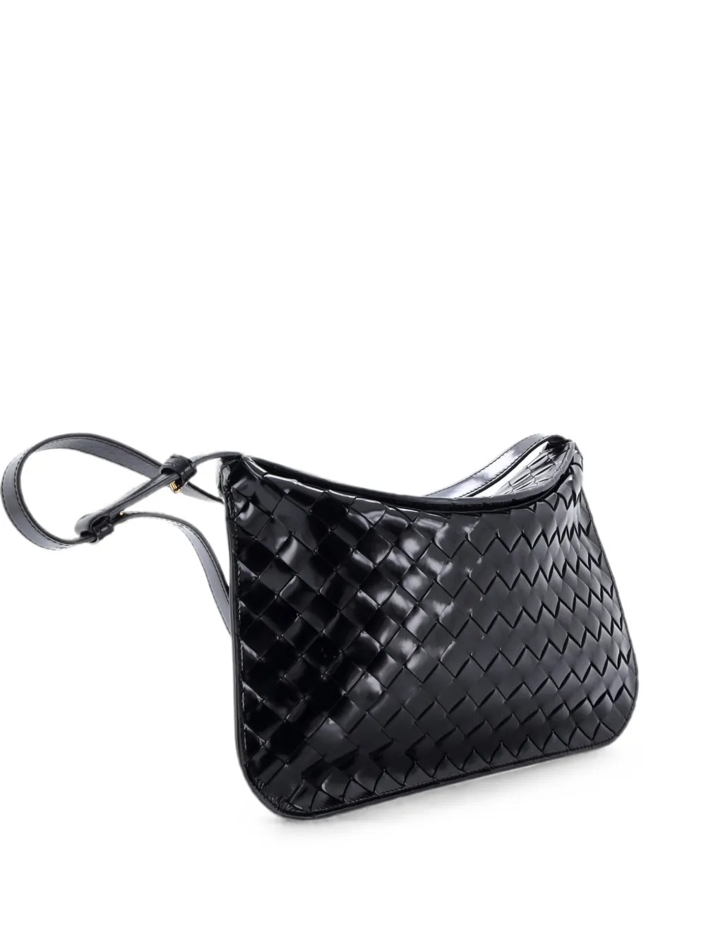 Bottega Veneta Pre-Owned Cradle Fold Over Intrecciato Leather shoulder bag - Schwarz