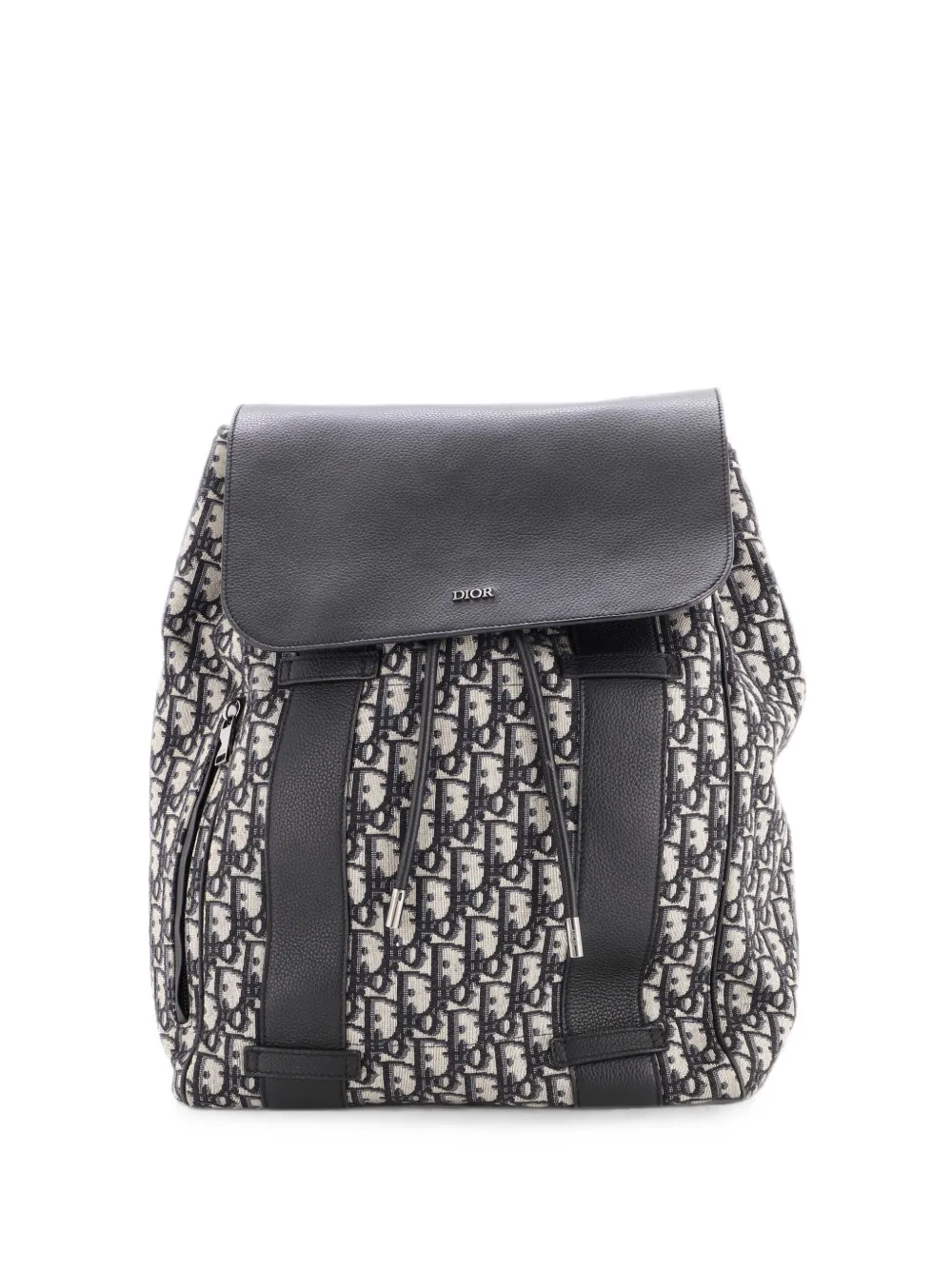 Christian Dior Pre-Owned Flap Oblique Rucksack aus Canvas und Leder - Blau