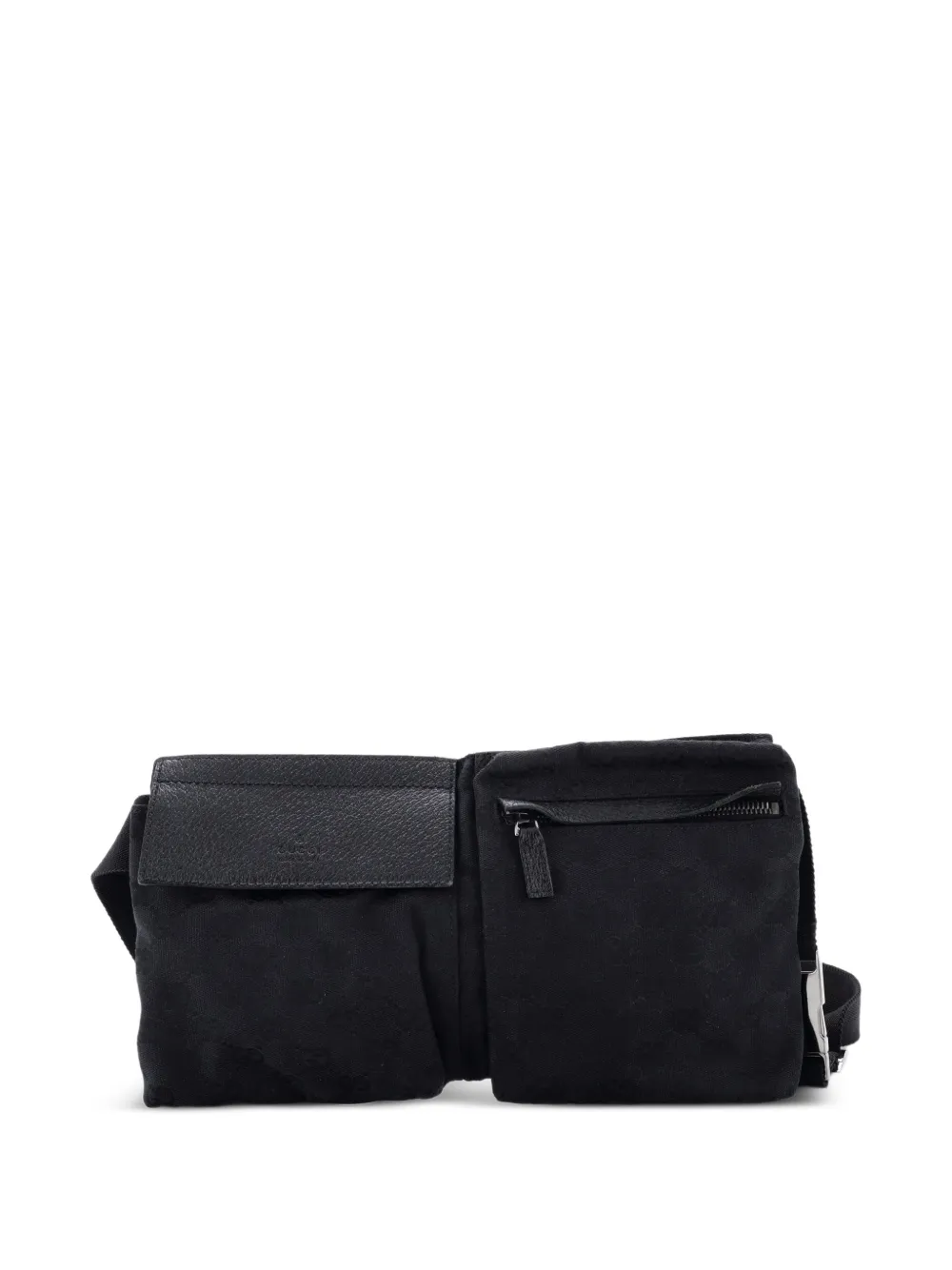 Gucci Pre-Owned Vintage Double GG Canvas with Leather Small belt bag - Nero