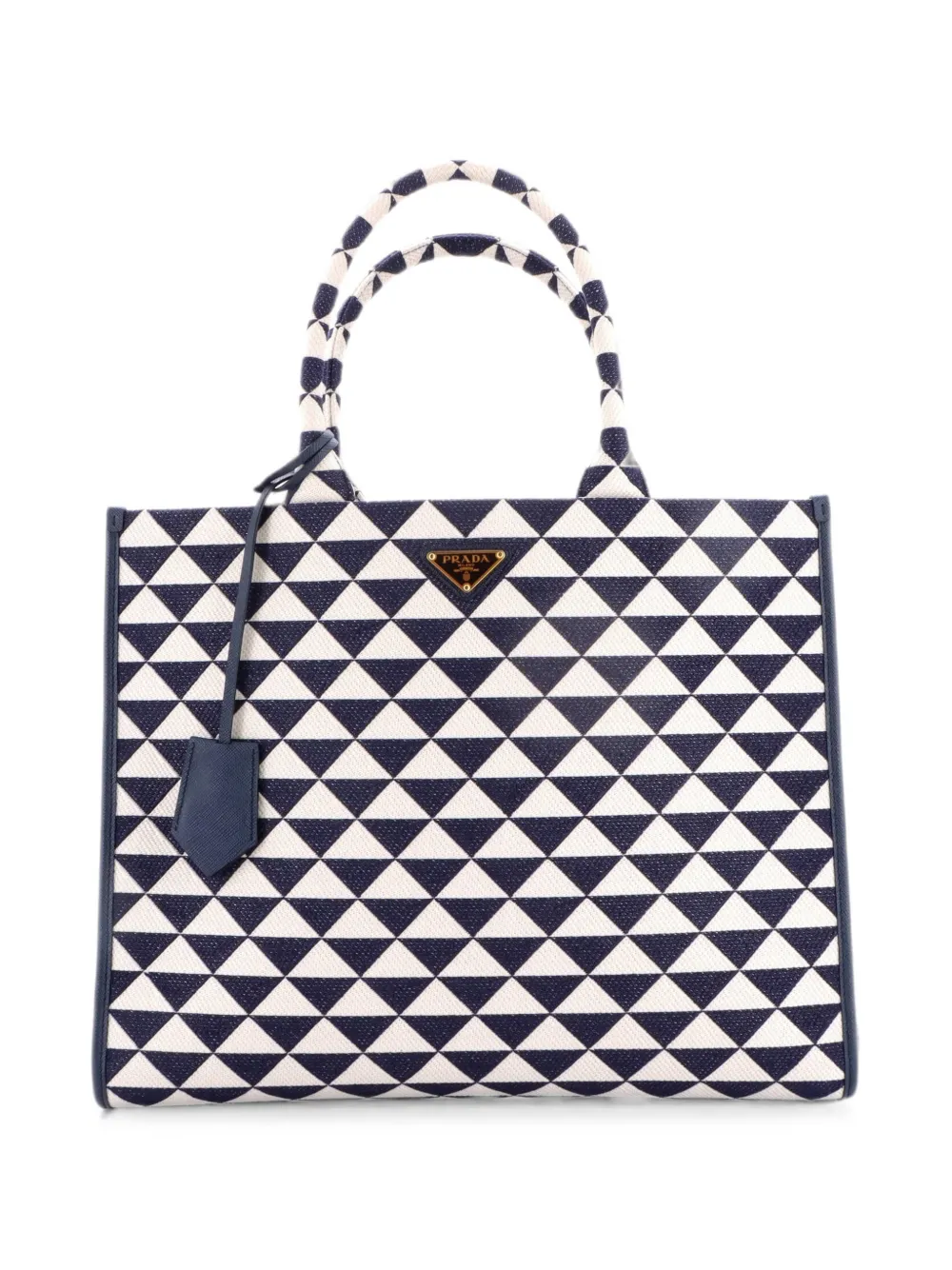 Prada Pre-Owned Symbole Shopper Jacquard Large tote bag - Blau