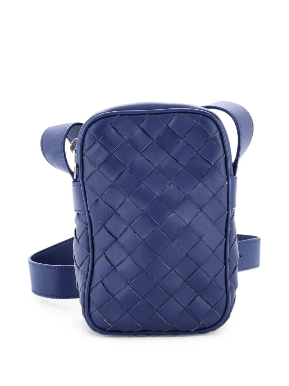 Bottega Veneta Pre-Owned Zipped Phone Intrecciato Nappa crossbody bag - Blu