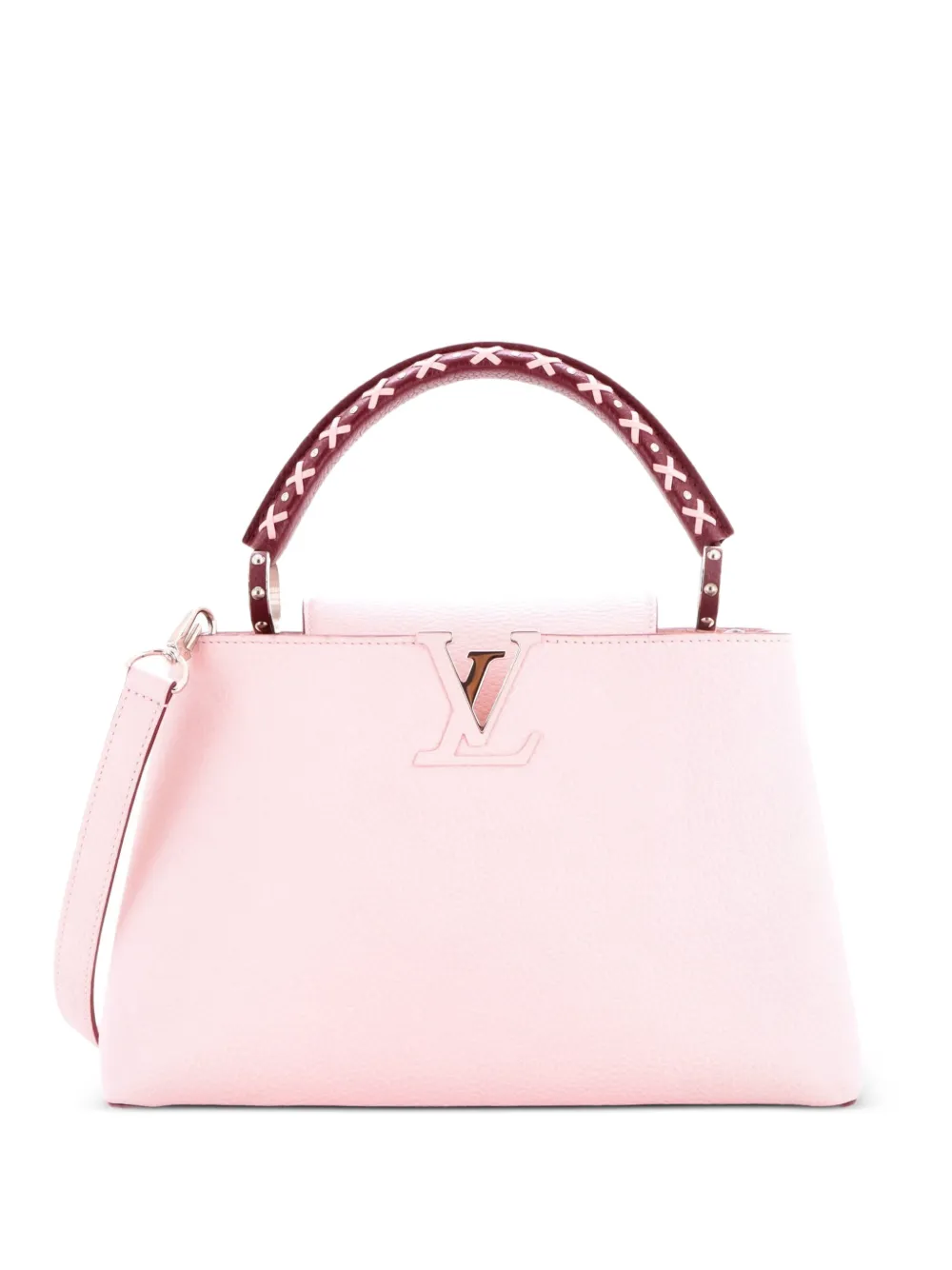 Louis Vuitton Pre-Owned Capucines Bag Leather with Whipstitch Detail PM satchel - Rosa
