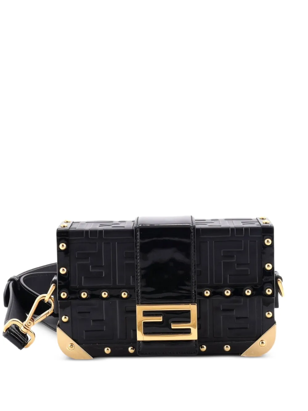 Fendi Pre-Owned Baguette Trunk Bag Zucca Embossed Leather Mini crossbody bag - Schwarz