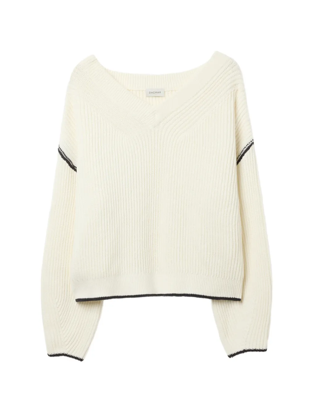 House Of Dagmar ribbed-knit V-neck sweater - Bianco
