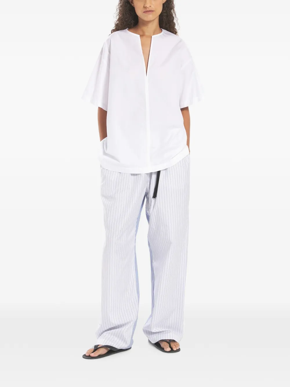 Barena Baldina v-neck poplin T-shirt - Bianco