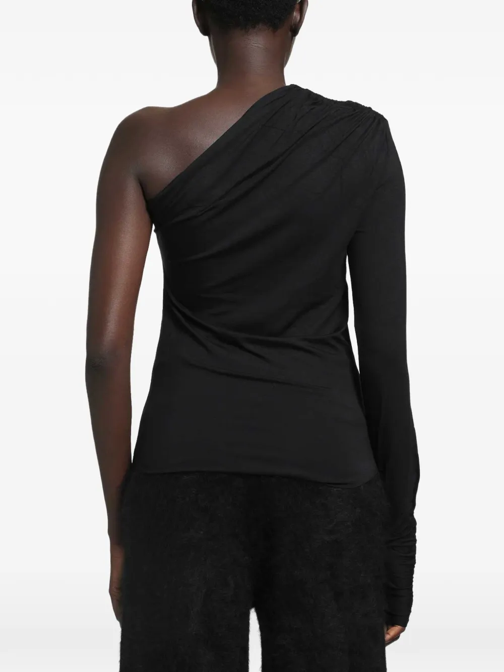 Thom Krom Asymmetrische top met duimsleuf Zwart