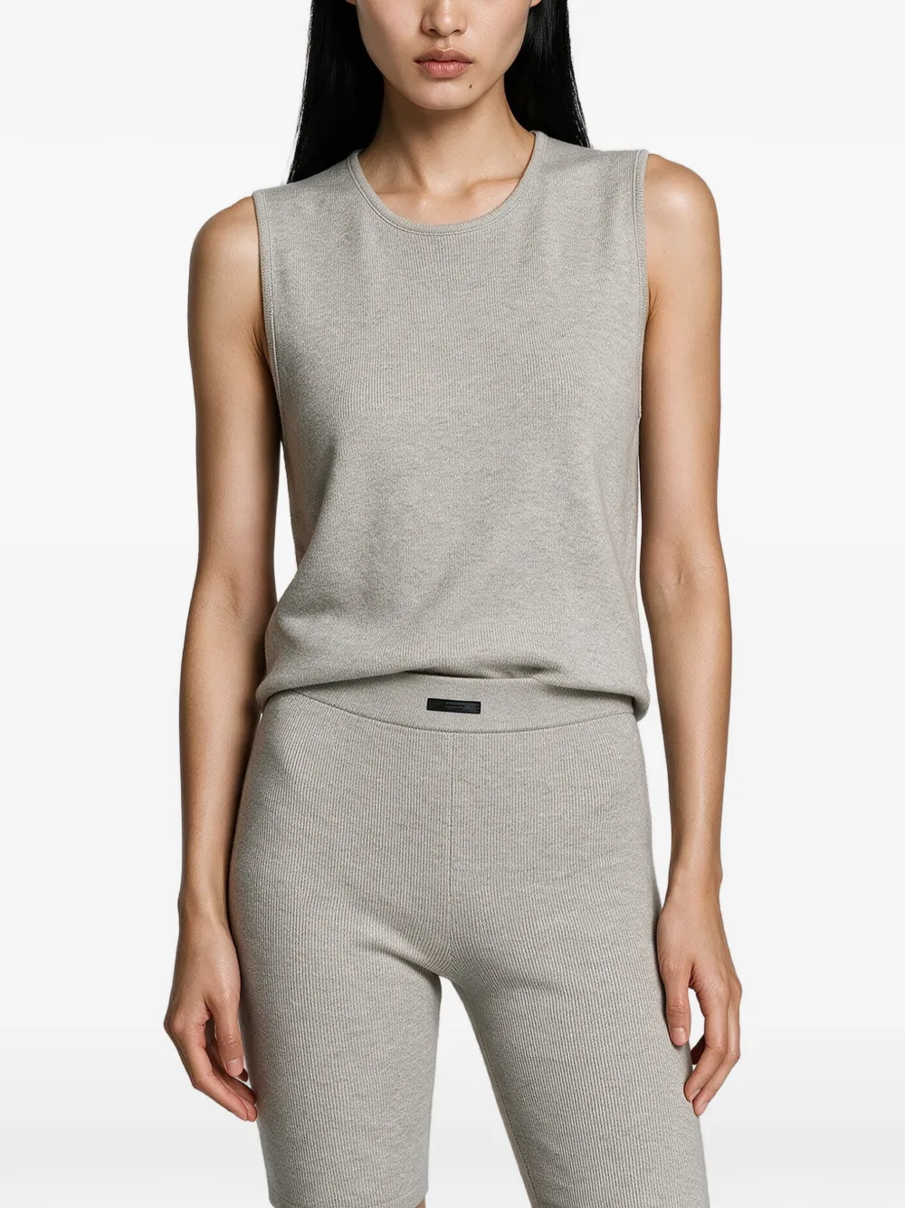 Essentials Ribbed-knit Tank Top In 그레이