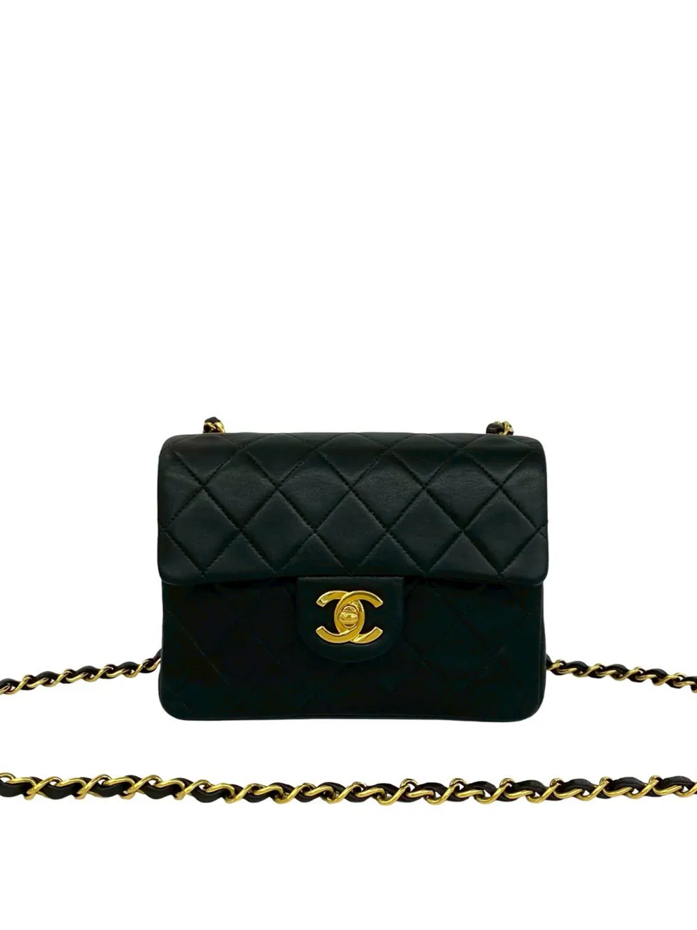 CHANEL Pre-Owned 1994-1996 Mini Square Classic Lambskin Single Flap crossbody bag - Nero
