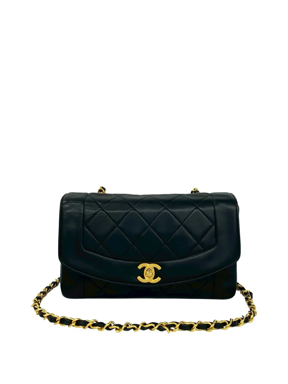 CHANEL Pre-Owned 1989-1991 Small Quilted Lambskin Diana Single Flap shoulder bag - Nero
