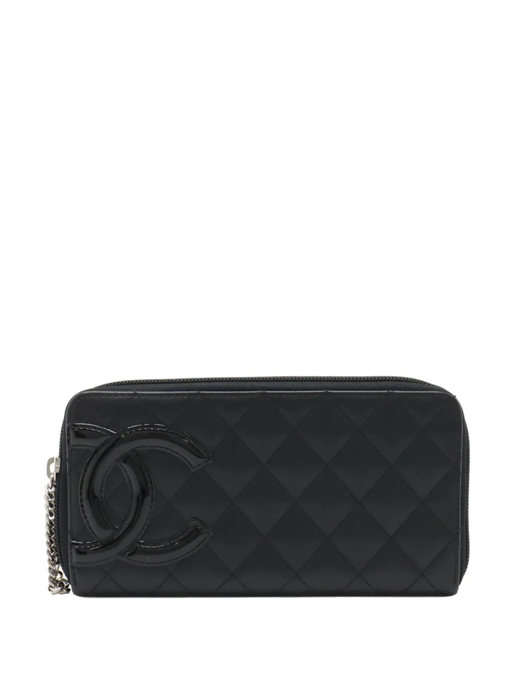 CHANEL Pre-Owned 2014-2015 Quilted Lambskin Cambon Ligne Zippy Wallet long wallets - Nero