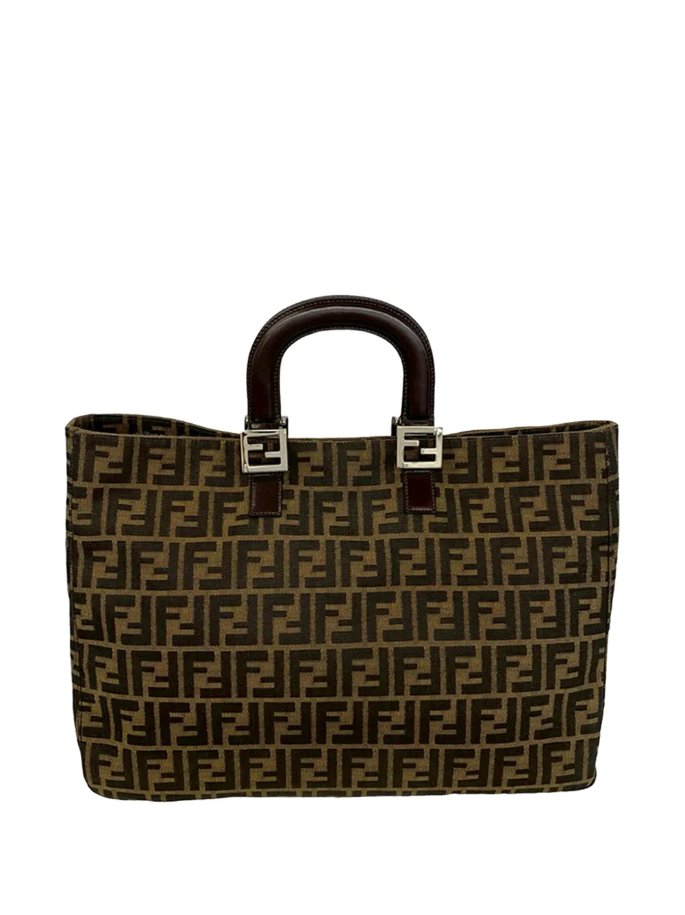 Fendi Pre-Owned 2000-2010 Large Zucca Canvas Twins tote bag - Braun