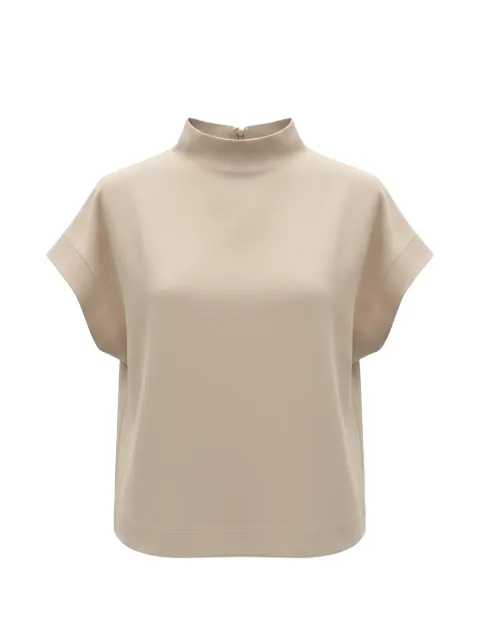 Rundholz Black Label high-neck short-sleeve blouse