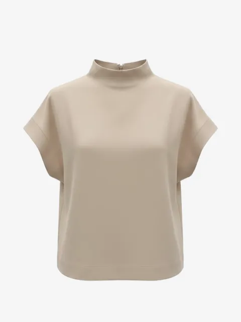 Rundholz Black Label high-neck short-sleeve blouse