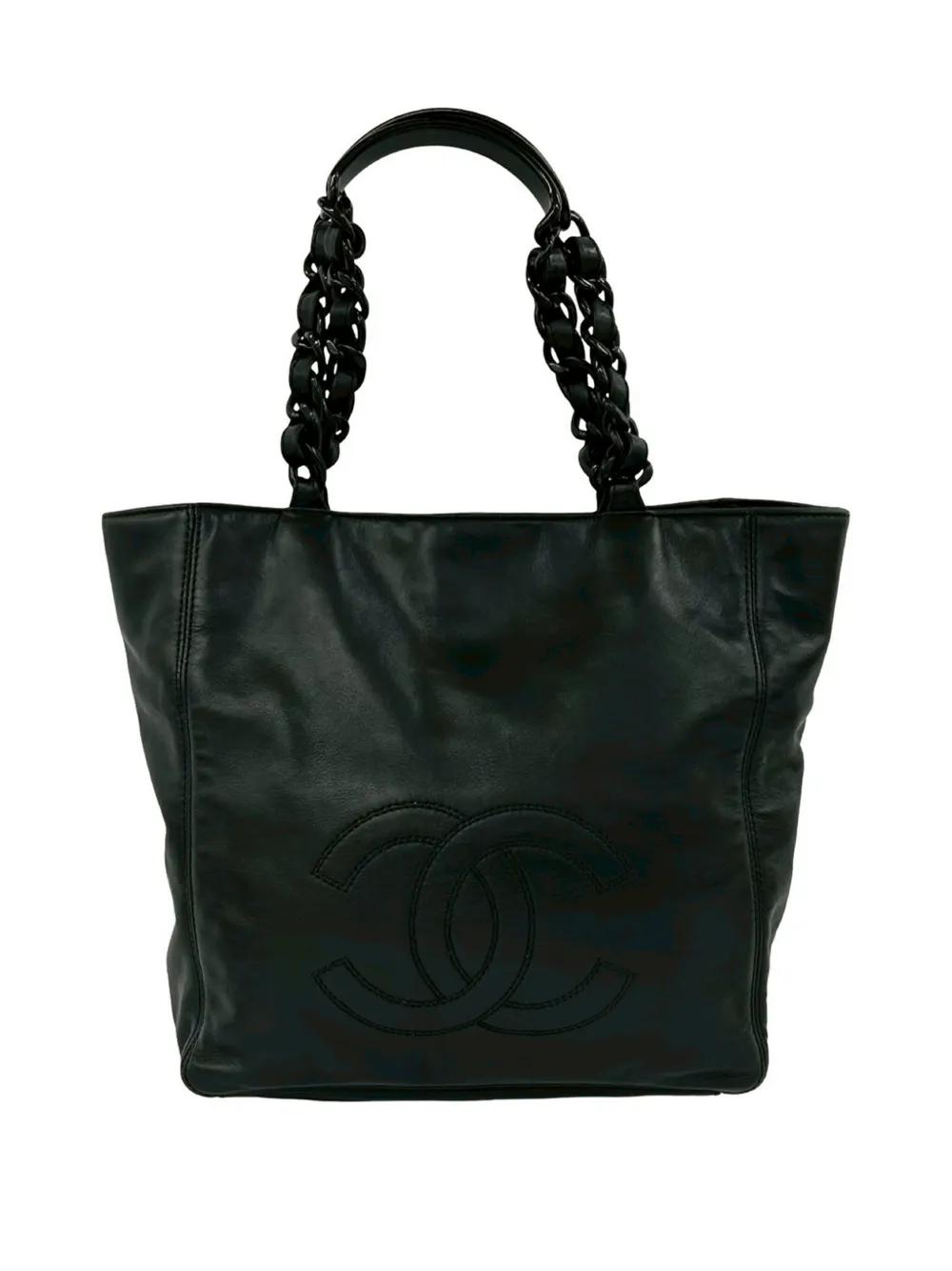 CHANEL Pre-Owned 1997-1999 CC Lambskin Plastic Chain tote bag - Nero