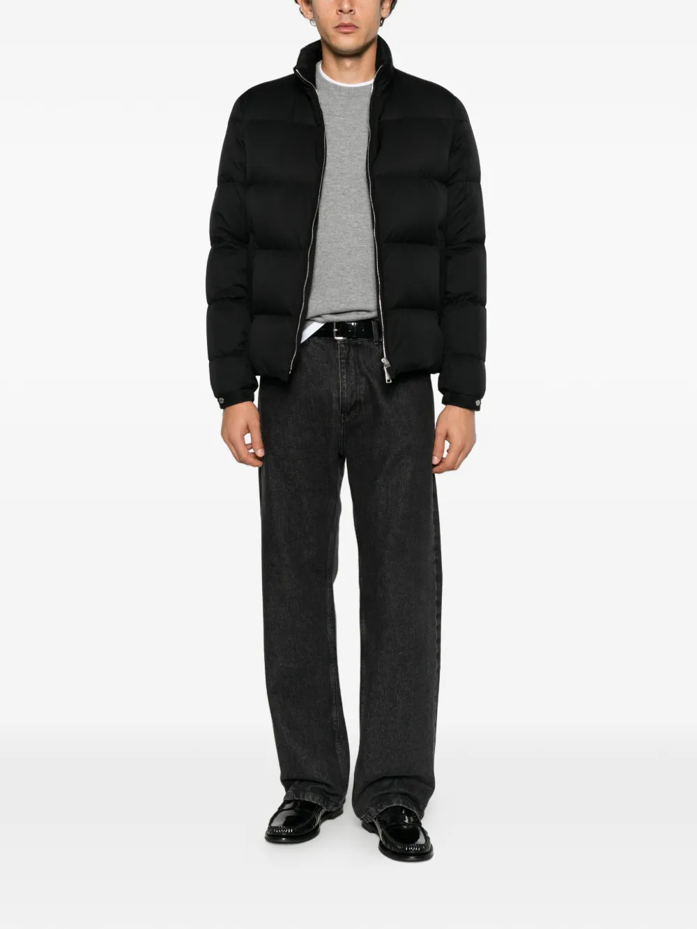Zegna zip-up quilted jacket Zwart