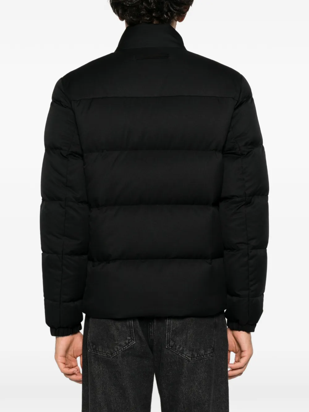 Zegna zip-up quilted jacket Zwart