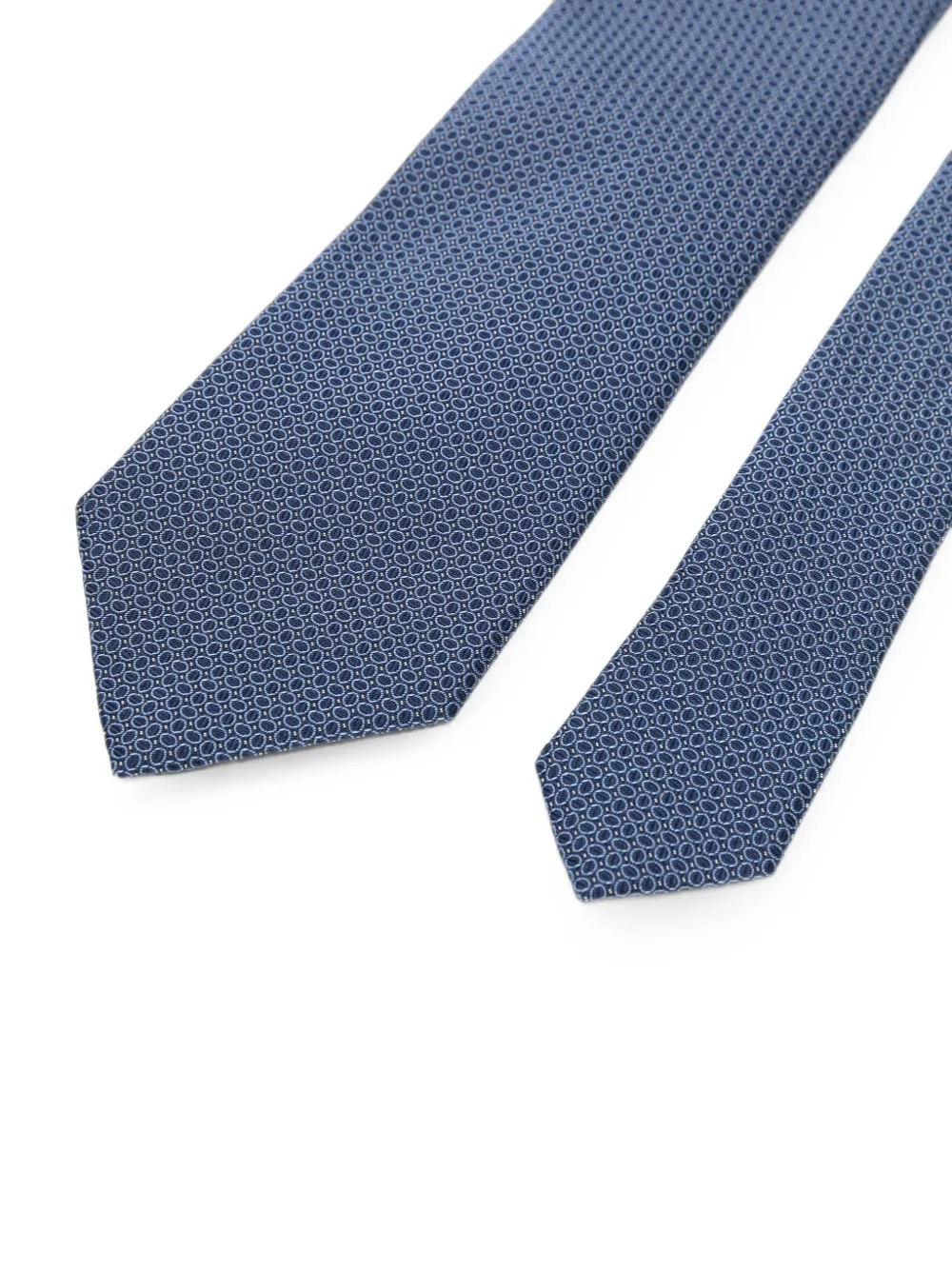 Zegna Stropdas met geometrisch patroon Blauw