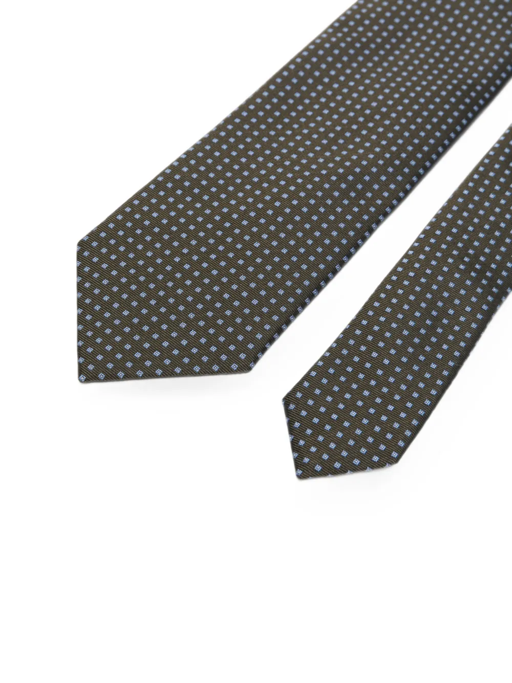 Zegna Zijden stropdas met geometrisch patroon Groen