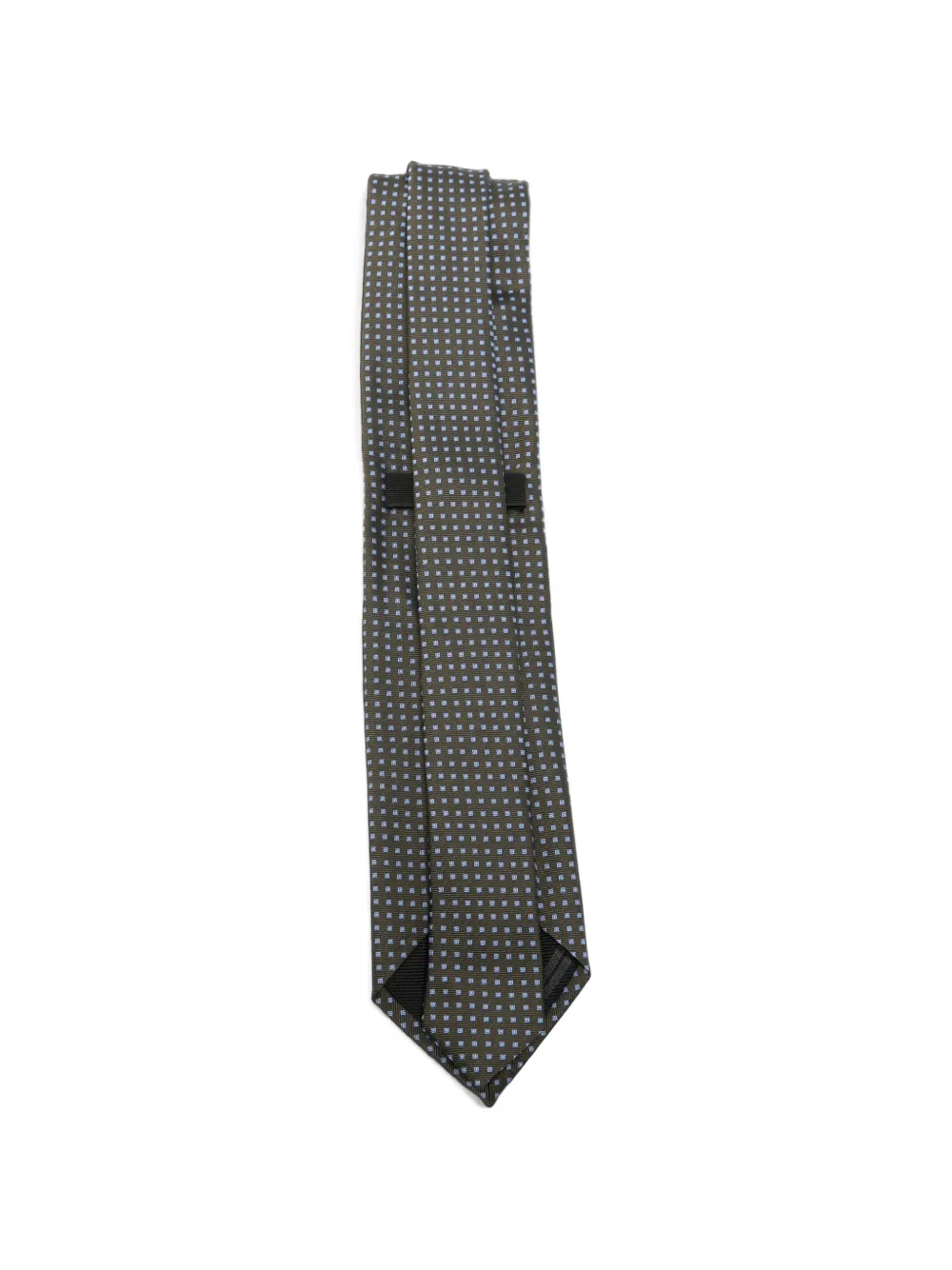 Zegna Zijden stropdas met geometrisch patroon Groen