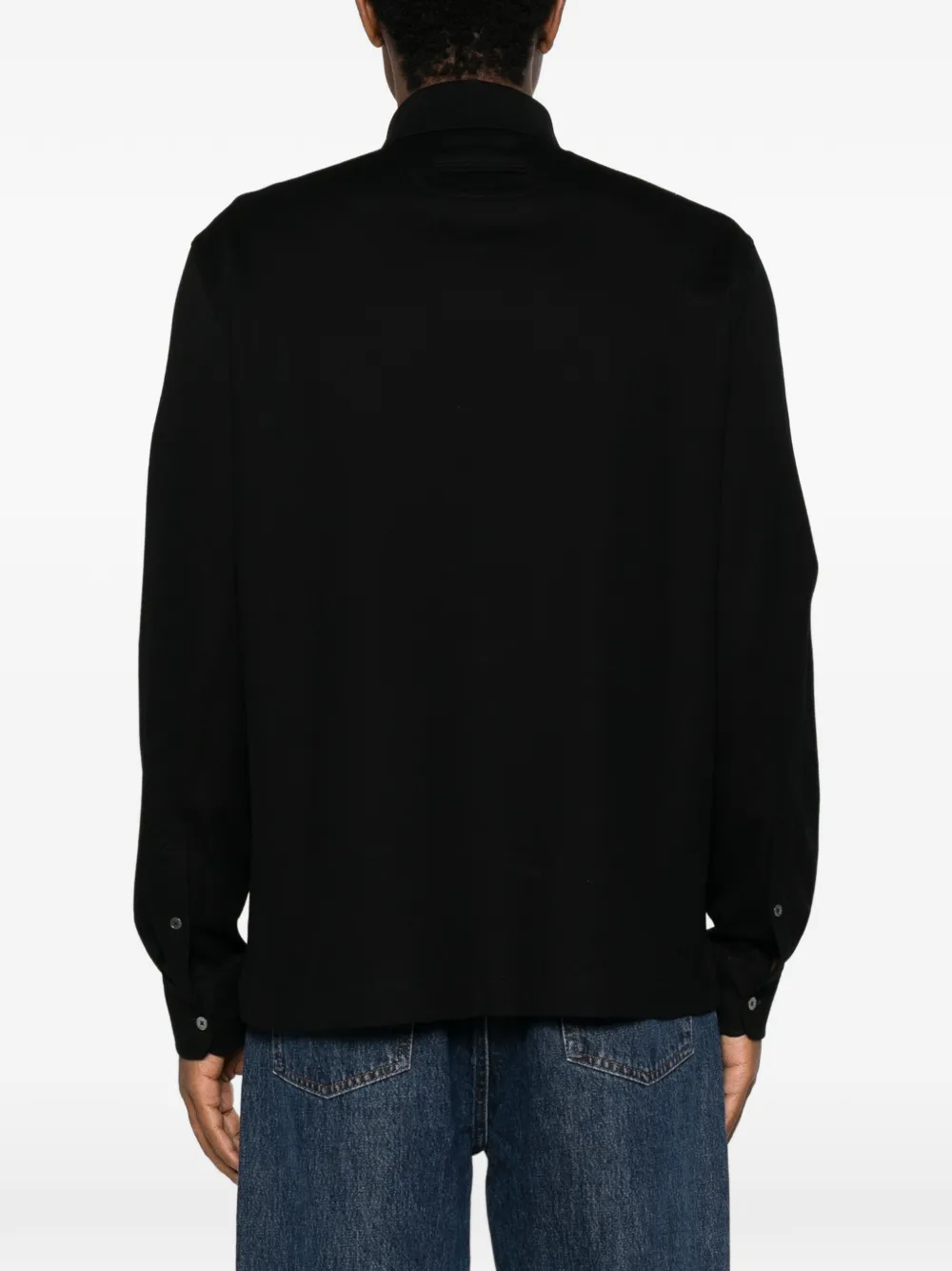 Zegna long-sleeve polo shirt Zwart
