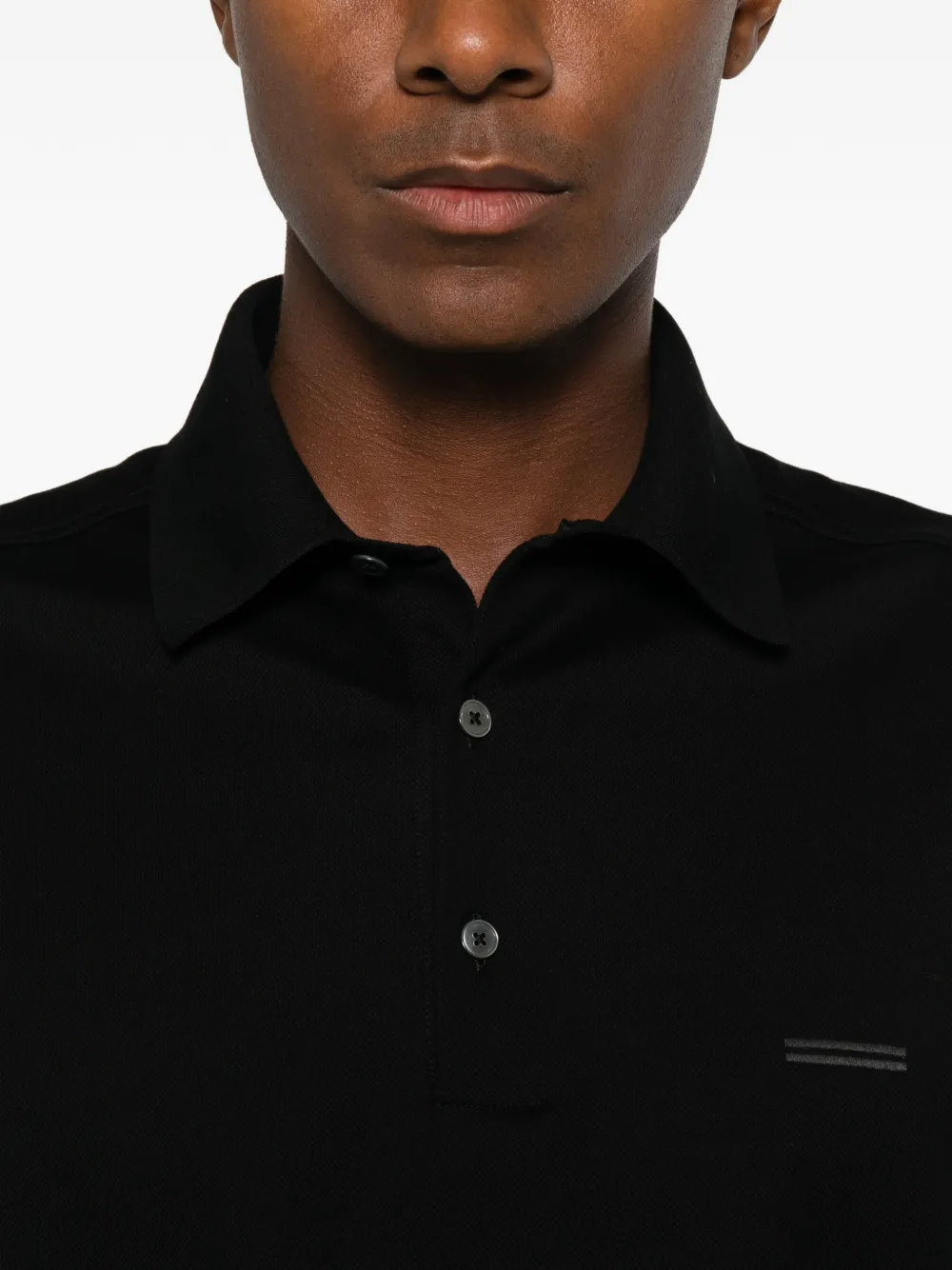 Zegna long-sleeve polo shirt Zwart