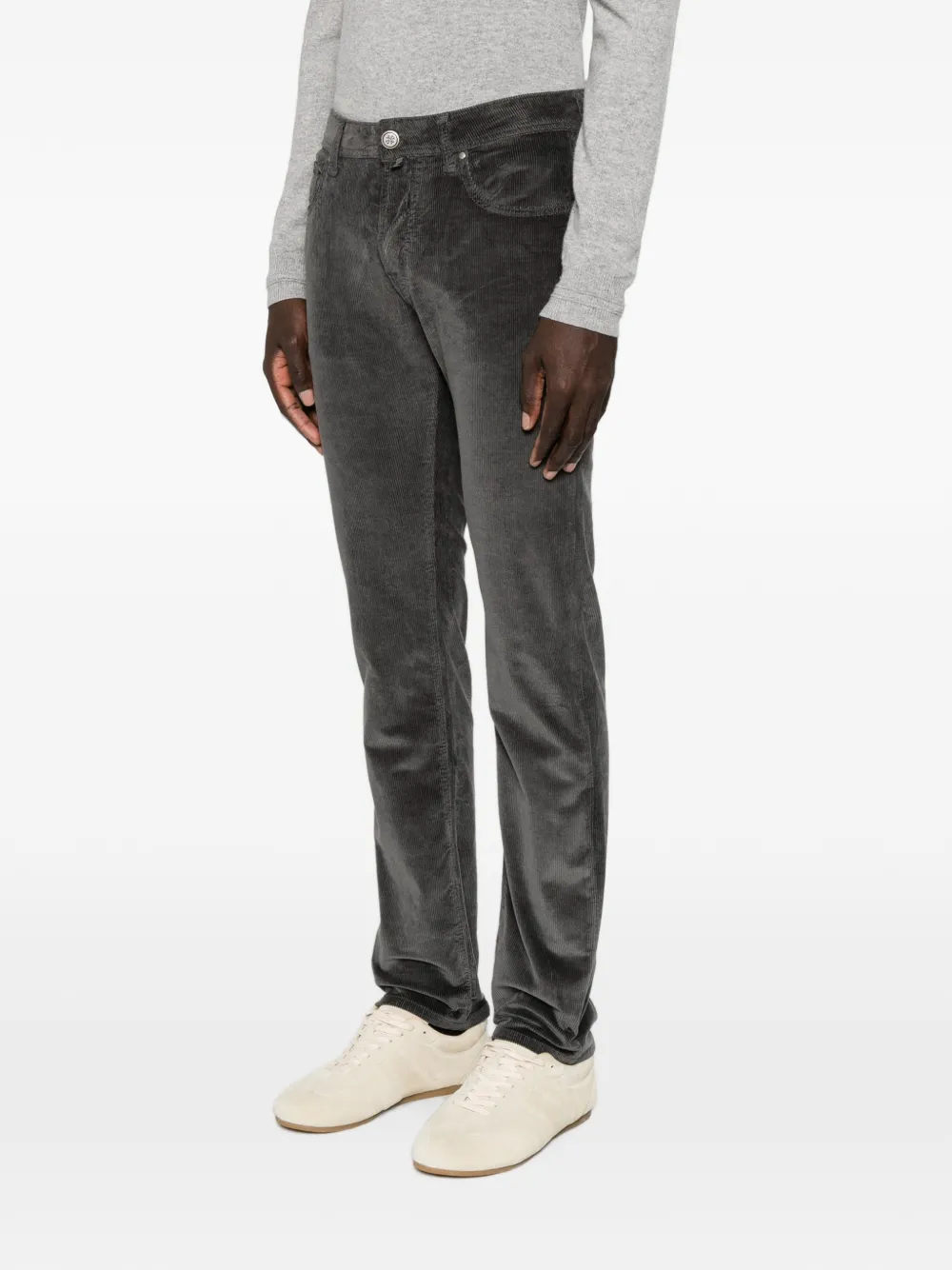 Jacob Cohën Ribfluwelen straight broek Grijs