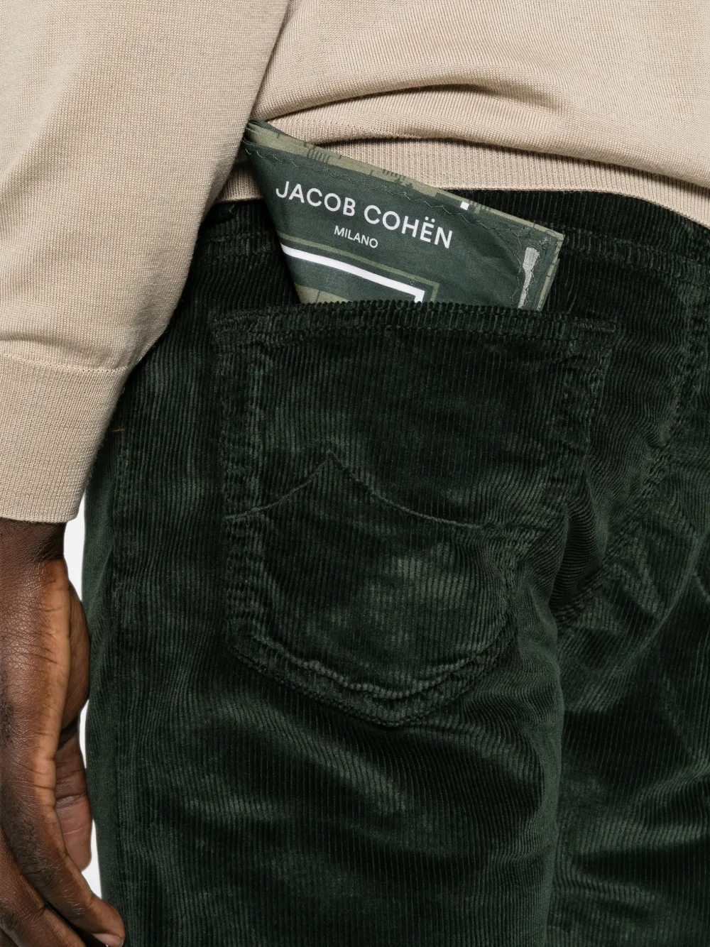 Jacob Cohën Ribfluwelen broek Groen