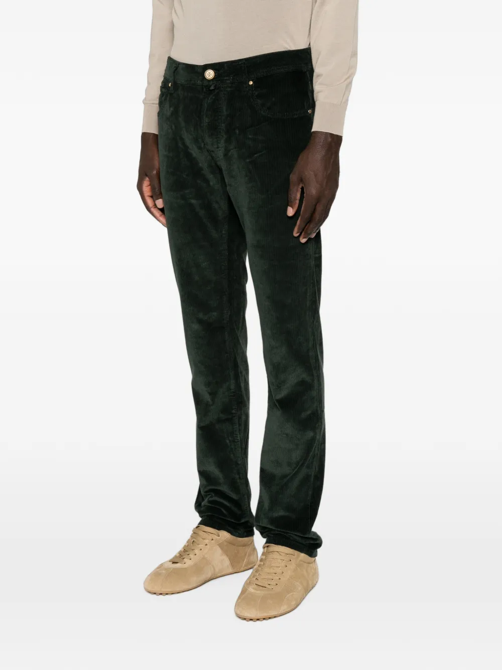 Jacob Cohën Ribfluwelen broek Groen