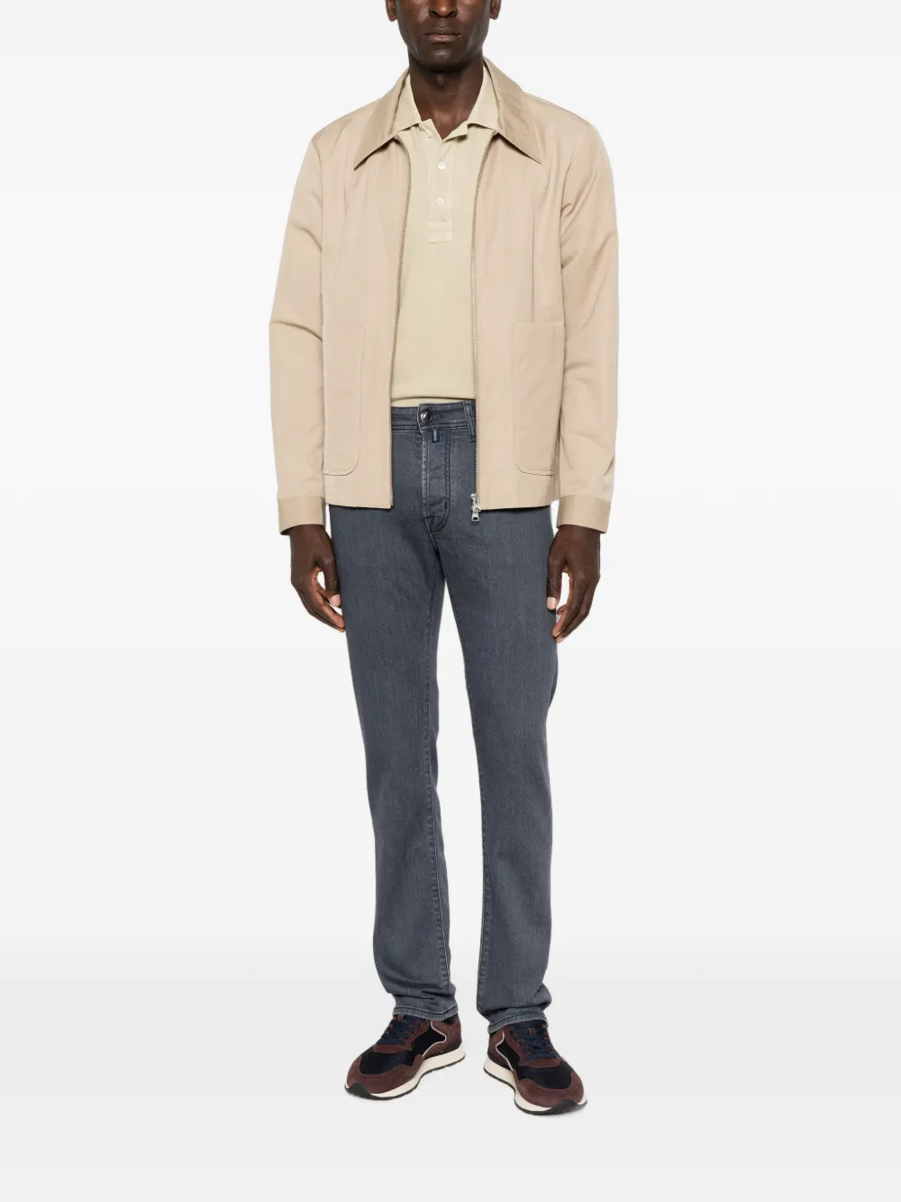 Jacob Cohën Bard straight jeans met logopatch Grijs