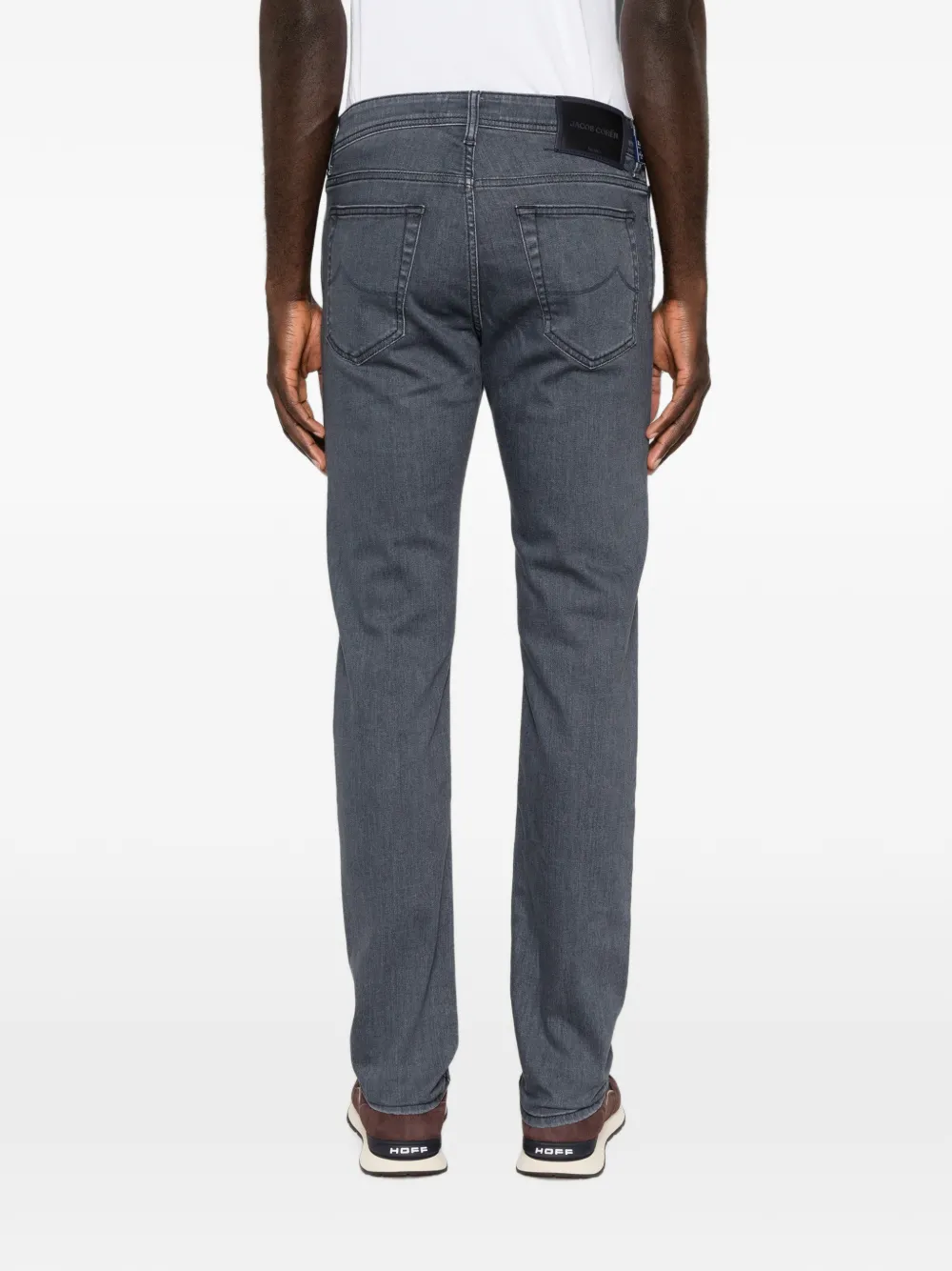 Jacob Cohën Bard straight jeans met logopatch Grijs