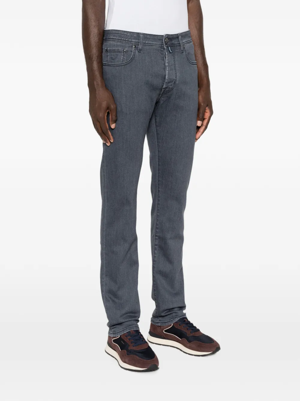 Jacob Cohën Bard straight jeans met logopatch Grijs