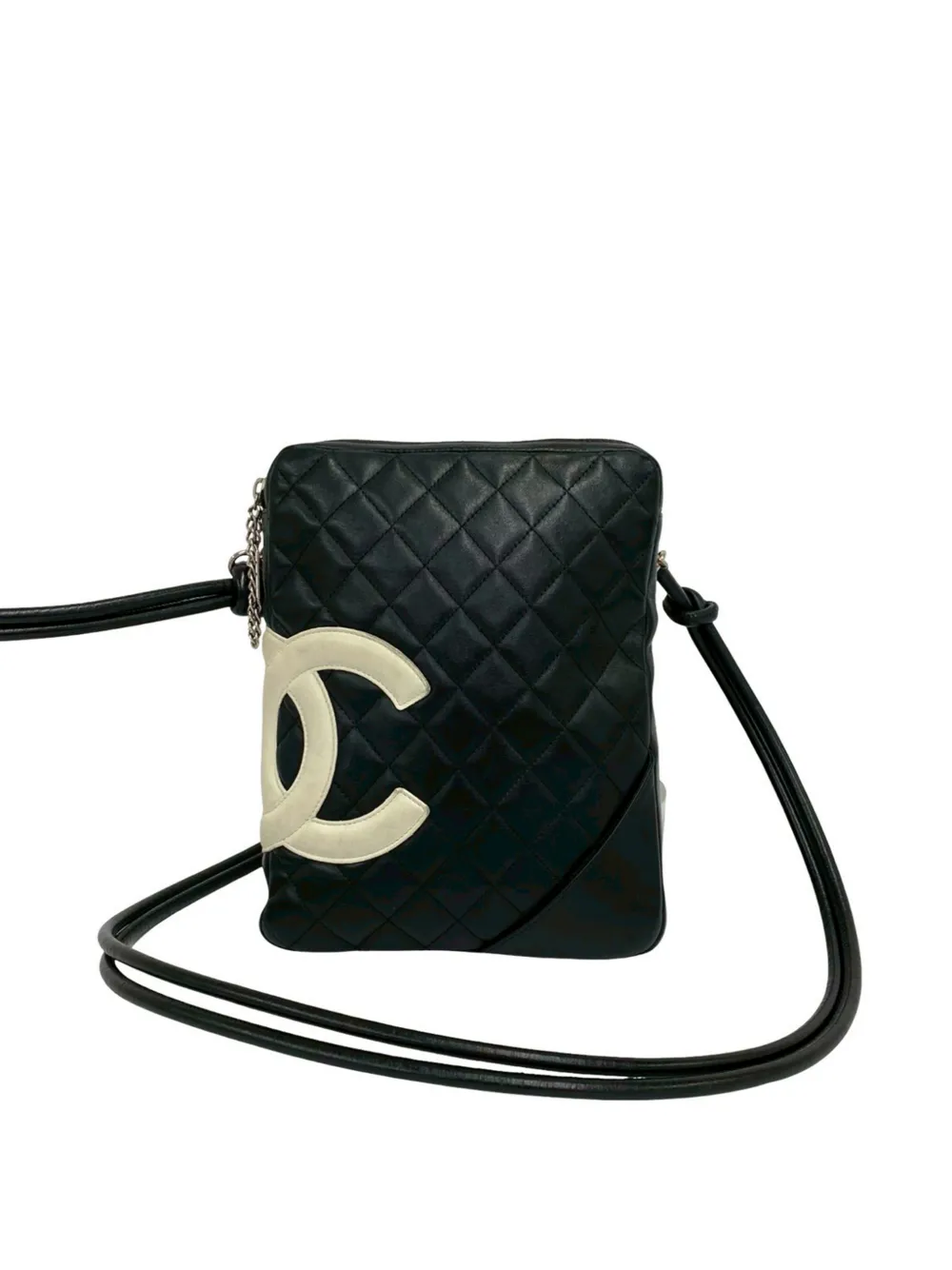 CHANEL Pre-Owned 2004-2005 Quilted Lambskin Cambon Ligne crossbody bag - Nero